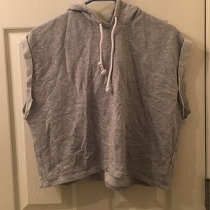 H&M Sleeveless Cropped Grey Hoodie